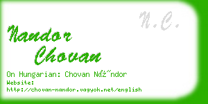 nandor chovan business card